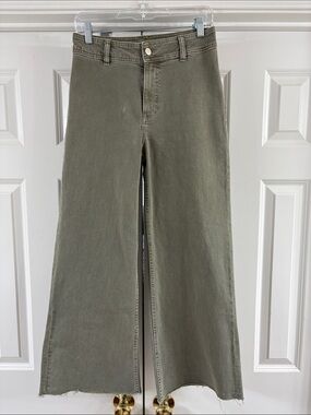 Mango MNG Catherine Culotte Jeans. Light Green Color. Size 36/4.